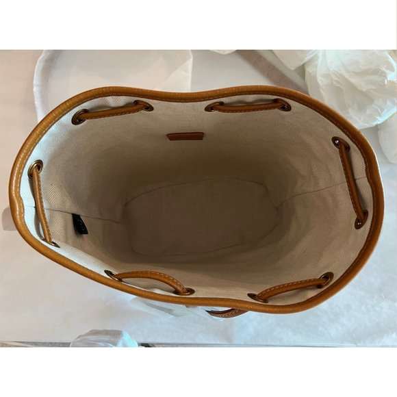 GUCCI GG Disney X Mickey Mouse Print Bucket Leather Tan Brown Italy Bag Mini NEW - Picture 14 of 16